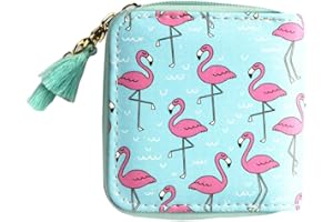 MAYEBRIDGE timlee Cute Rainbow Unicorn Design Short Wallets Pink Flamingo Wallet for Girls Flamingo Purse(Blue Flamingo)