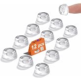 Rubber Feet 12PCS, Clear Rubber Bumpers Self Adhesive, Clear Rubber Bumper Pads for Electronics, Appliances 0.9"x0.4"