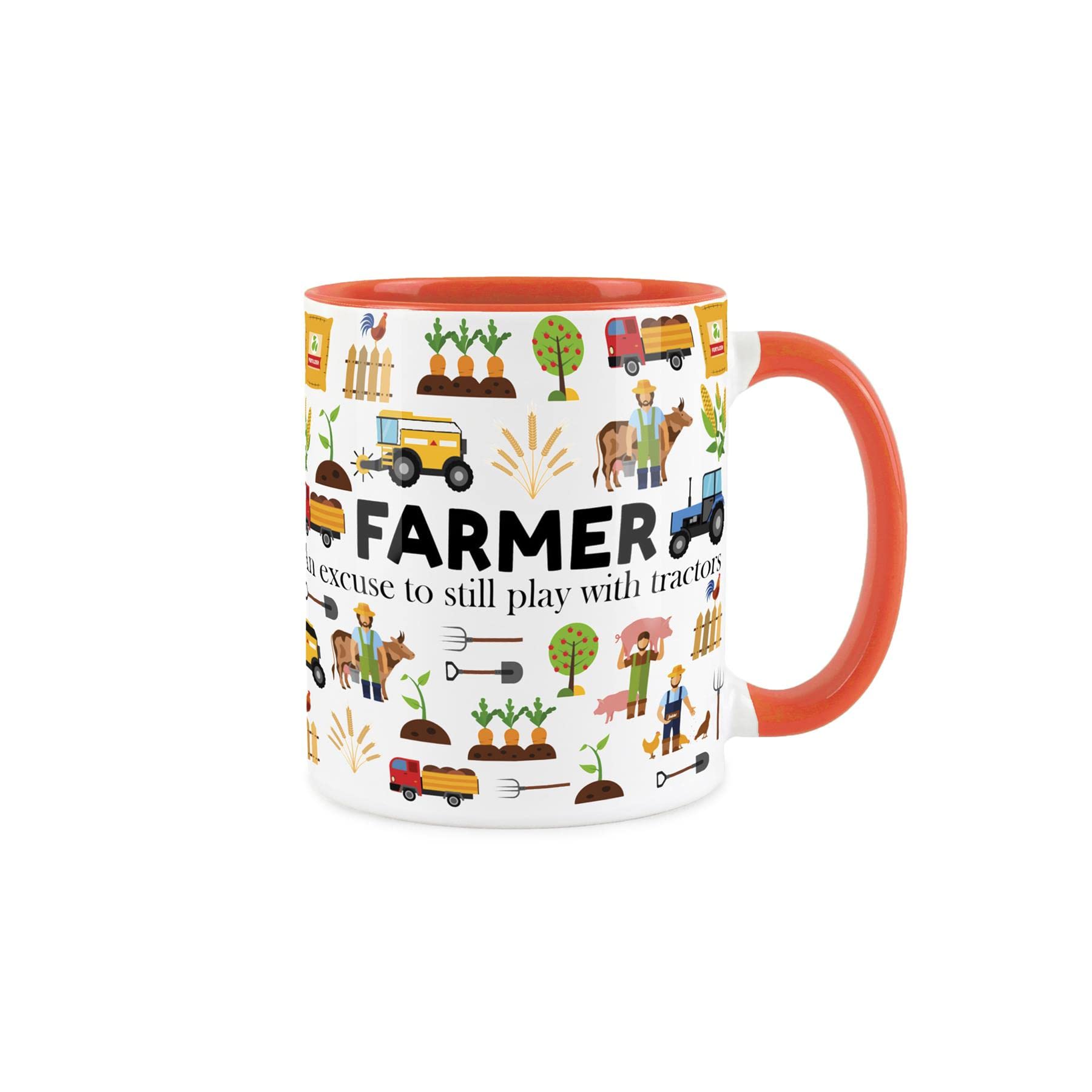 Farmer Mug Fun Trades Gift - White Coffee/Tea Present