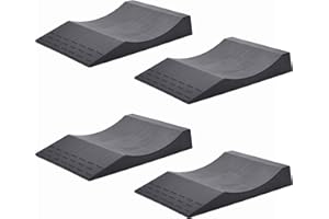 MAXSA INNOVATIONS Maxsa 37353 Park Right Tire Saver Ramps for Flat Spot Flat Tire Prevention and Vehicle Storage for Vehicles up to 10 Tons, Black, Set of 4