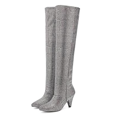 silver wide calf boots