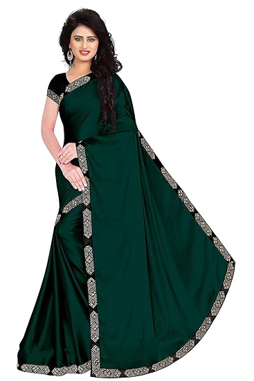Women's Pure Silk Saree with Blouse (Green)
