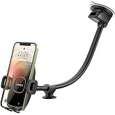 APPS2Car 14'' Gooseneck Car Truck Phone Holder, Windshield Phone Mount | Flexible Long Arm, Anti-shake Stabilizer, Industrial-Strength Suction Cup, for Most Trucks/Cars, Fits Most iPhones/ Phones