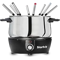 Starfrit Electric Fondue 12PC Set - 3L - Quick Release Magnetic Cord - 1500W - Perfect for Cheese & Chocolate