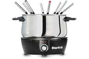 Starfrit Electric Fondue 12PC Set - 3L - Quick Release Magnetic Cord - 1500W - Perfect for Cheese & Chocolate