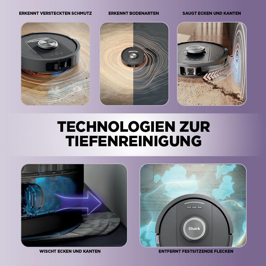 Shark PowerDetect 2-in-1 Saugroboter & Wischroboter, NeverTouch Pro 60-Tage-Selbstentleerung, selbständiges Nachfüllen, 3D-/ LiDAR-Navigation, NeverStuck, App-Steuerung, Schwarz RV2800YEEU 3
