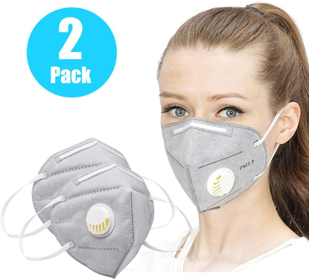 Breathing Safety Mask, Disposable N95 Face Masks with Breathing Valve Filter 6 Layer Protection Activated Carbon PM2.5 Anti Pollution Mouth Mask