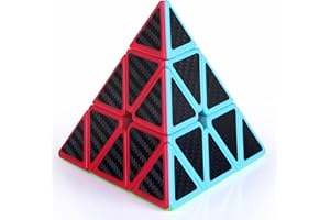 Roxenda Pyramid Speed Cube, 3x3x3 Qiming Pyramid Speed Cube Triangle Cube Puzzle Magic Cube (Carbon Fiber)