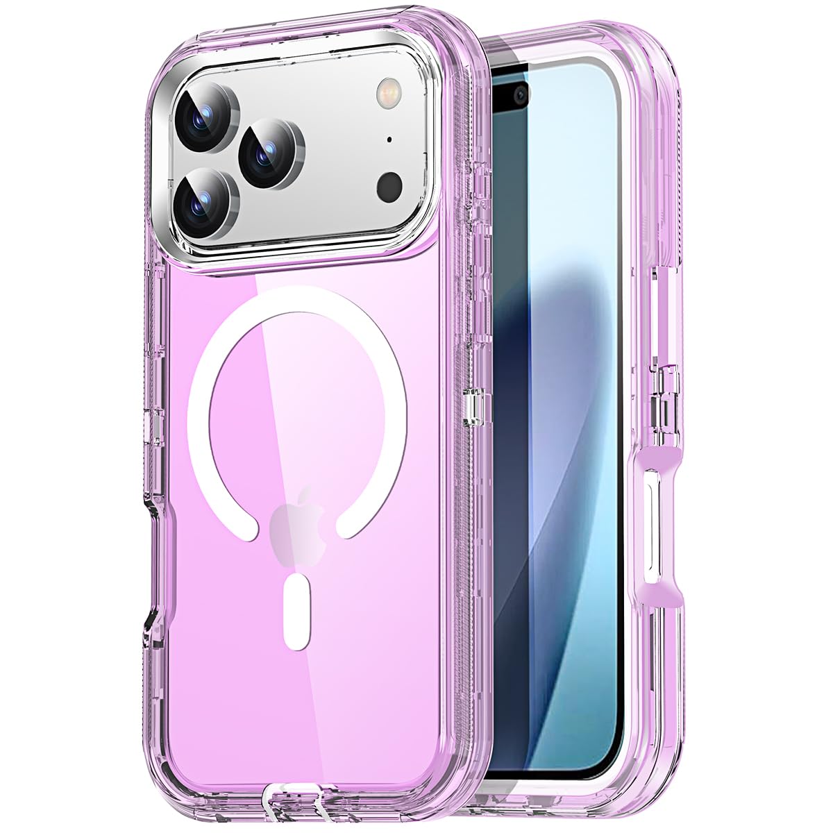 AICase for iPhone 17 Pro Case Clear Compatible with MagSafe 3 in 1 Heavy Duty Drop Protection Full Body Rugged Shockproof/Dust Proof 3-Layer Military Protective Tough Durable Cover 6.3"_2