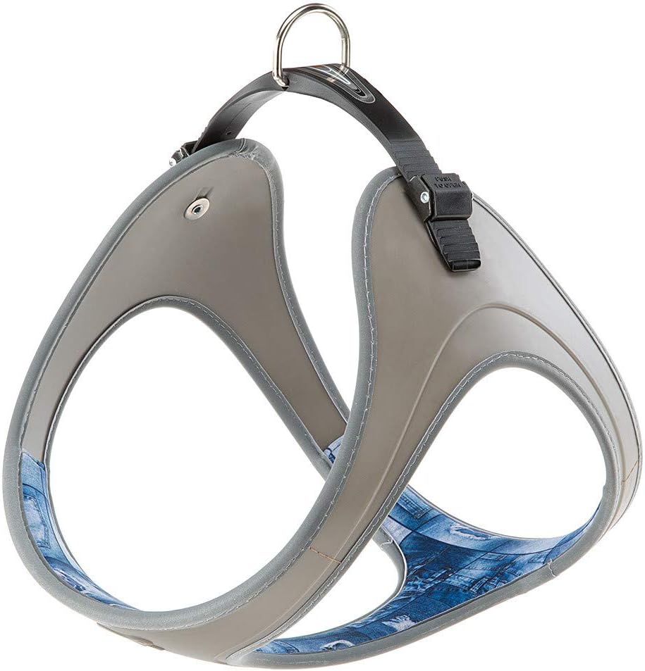 Ferplast ERGOFLEX Harnesses P L Denim Supplies for Pets Black, One Size, Black/White