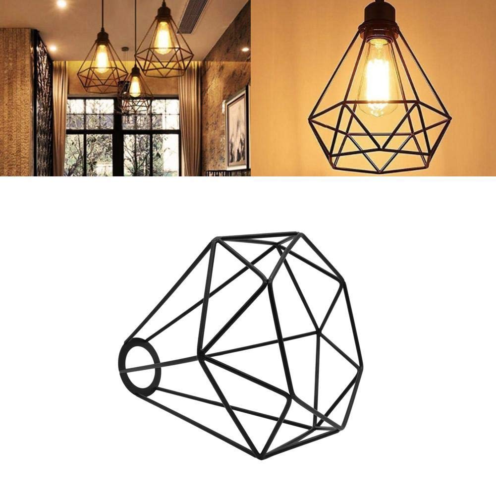 Vintage Cage Abat Jour Vintage Abat Jour Diamant En Fer Forge Abat Jour Industriel Retro En Metal Cage A Oiseaux Porte Lampe Creative Bricolage Luminaire Pour Pendentif Applique Murale Abats Jour Cuisine