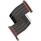 LINKUP PCIE 5.0 Riser Cable | for Vertical GPU Mount | Right Angle | Graphics Card GPU Ready | Usable with PCIe 4.0 &amp; RX 9070/ RTX5090 | 60cm (Total Length: 64cm)