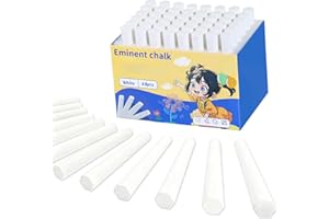 JUN-ELECTRON Washable Sidewalk Chalks Set, Non-Toxic Chalk Paint Bulk for Kids, Oversized Colored Chalk for Painting on Chalkboard, Chalk Pavement and Outdoor Art Play (White-48pcs)