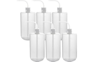 Lainballow 6 Pcs 1000 ml/34 oz Plastic Wash Bottles, Squeeze Tattoo Wash Bottles, Safety Lab Squeeze Bottle,Squirt Bottle with Narrow Mouth for Chemistry Industry Lab Gardening Tattoo Washing Watering