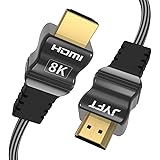 JYFT HDMI Cable 6Feet HDMI 2.1 with Braided Cord, Video 8K @ 120Hz Ultra HD(UHD), Ethernet & Audio Return, Support Apple TV, 