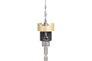 Amana Tool 55154 Carbide Tipped 82 Degree Countersink with Tapered Drill and Adjustable Depth Stop with No-Thrust BB, 1/2 D x