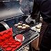 Slicktronix Burger Press Premium Grade- with Free 100 Patty Paper- Best 6 in 1 Hamburger Patty Maker- Essential BBQ Grill Accessory for Your Home Kitchen- Makes Perfect Patties Every Time- Red
