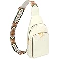 KKXIU Trendy Small Sling Bag for Women Leather Fanny Packs Chest Crossbody Cell Phone Bag Shoulder Travel Purse Gifts for Teenager (A-Cream White)