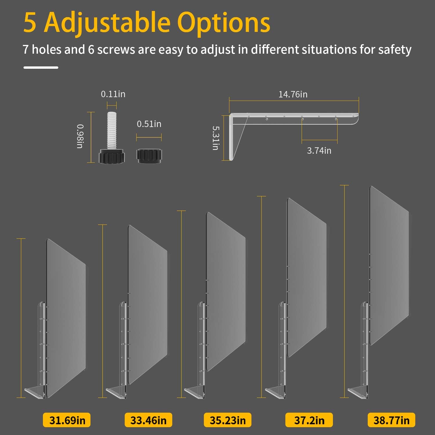 Euway Sneeze Guards for Desk countertops,[Anti-explosion] Plexiglass Shields Barrier for [Counter] [Countertops] [Desk],Safe Barrier Shield for Table,Clear 32"W x 24"H: Home Improvement