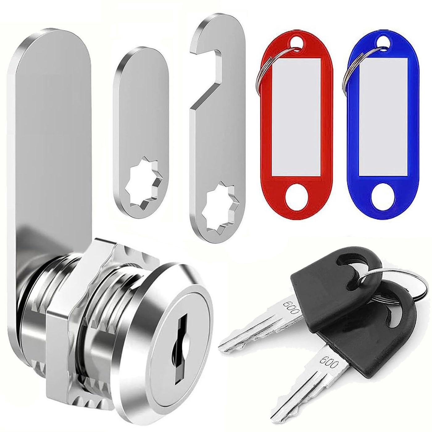16MM Cam Lock with Keys Alike and Tags, ZiYuya Security Door Lock for Cabinet Cupboard Letterbox Mailbox Postbox Toolbox Lever Draw Dresser Locker Locks