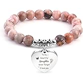 EGHTvmok Mothers Day Gifts for Daughter Gifts Best Daughter Ever 18th 21st Birthday for Adult Daughters from Mother Mom Dad College Graduation Gift Mother's Day Valentines Christmas Beaded Bracelet