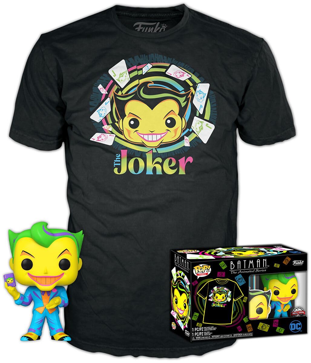 Funko Pop! & Tee: DC - Joker - (BKLT) - Large - (L) - DC Comics - T-Shirt - Clothes With Collectable Vinyl Figure - Gift Idea - Toys and Short Sleeve Top for Adults Unisex Men and Women