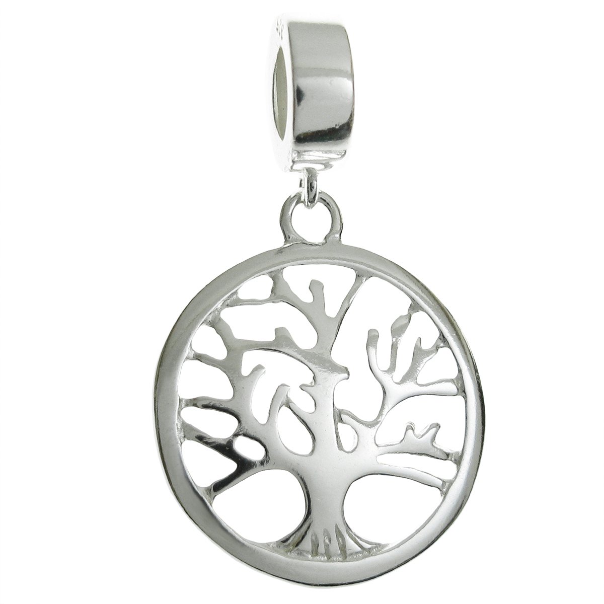 Queenberry Sterling Silver Family Tree Of Life European Style Dangle Bead Charm