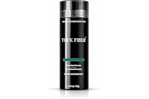 THICK FIBER Hair Fibers for Thinning Hair & Bald spots (DARK BROWN) - 25g Bottle - Conceals Hair Loss in Seconds - Hair Powde