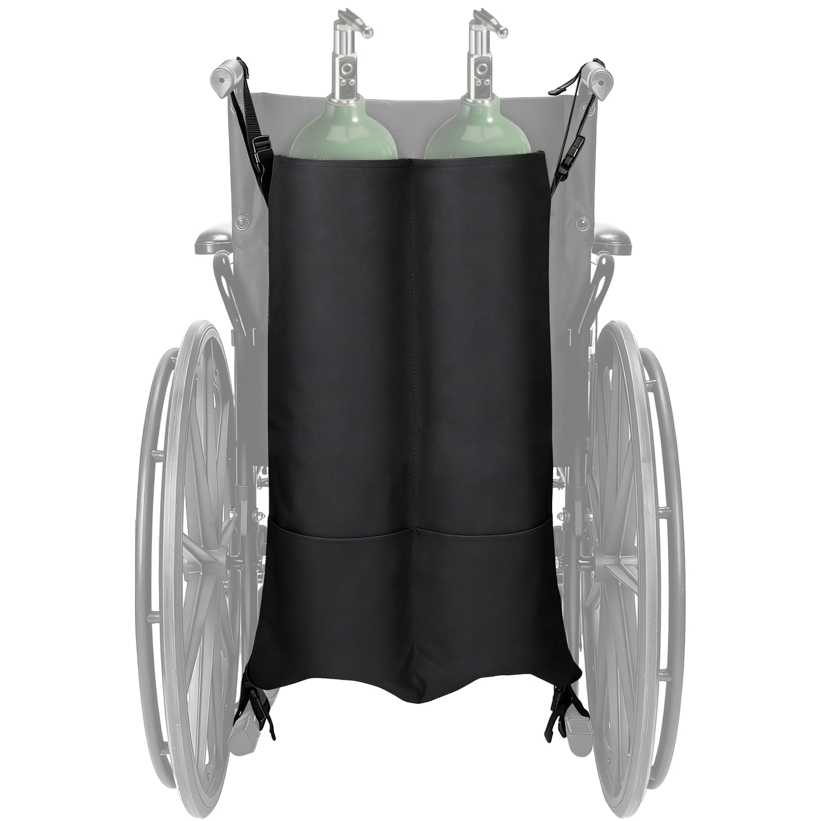 Wheelchair Dual Oxygen Cylinder Bag - Portable O2 Tank Holder Backpack Carrier for E and D Cylinders Bottle