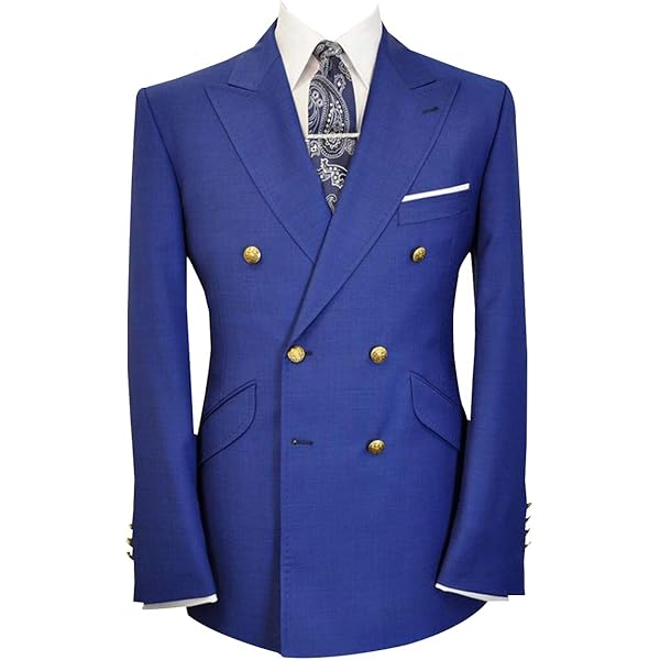 YZHEN Men's Blazer Casual Suit Blazer Jacket Double Breasted Coat