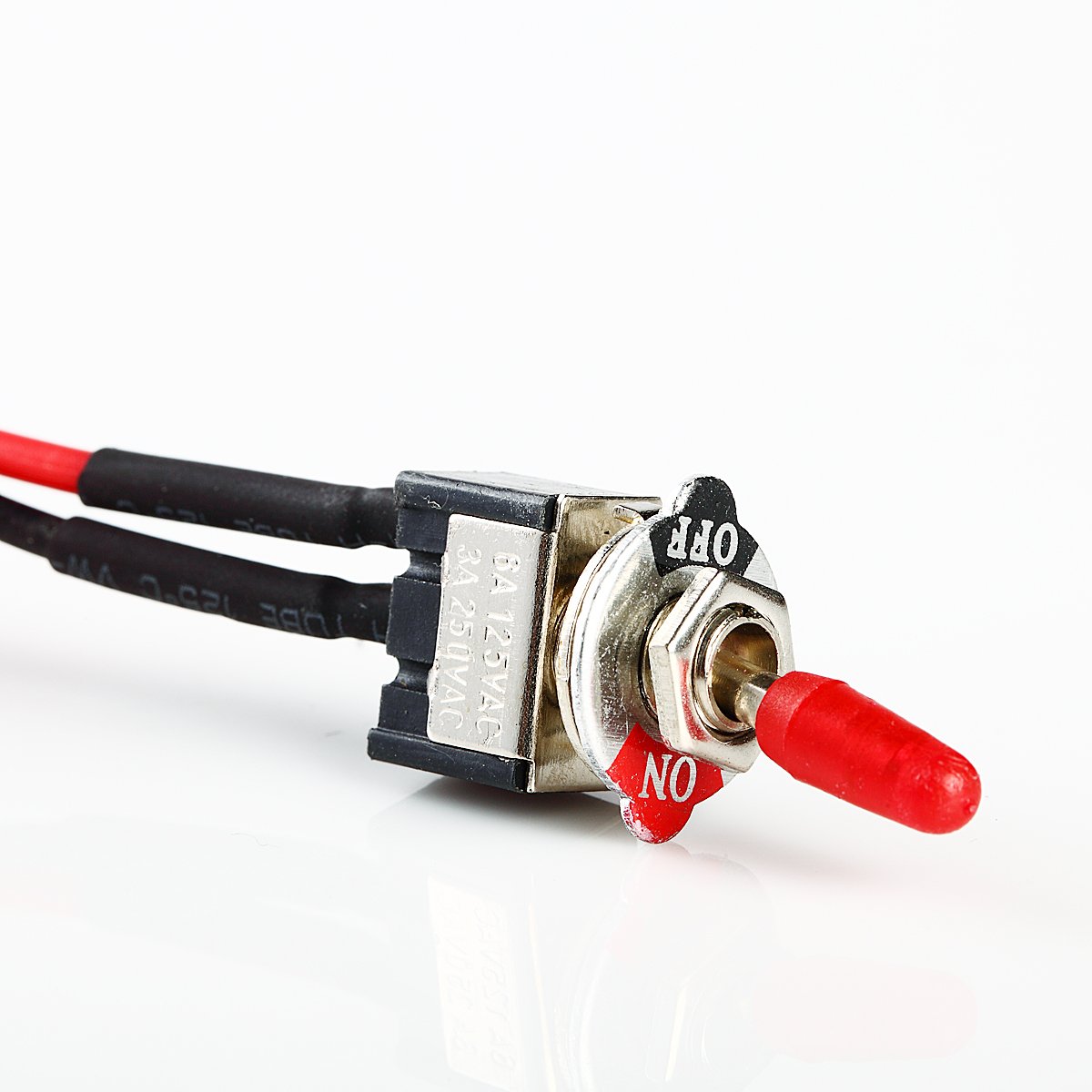 MAS SPST Toggle Switch Wires On/Off Metal Mini Small