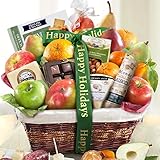 Gourmet Abundance Fruit Basket Gift (Happy Holidays)