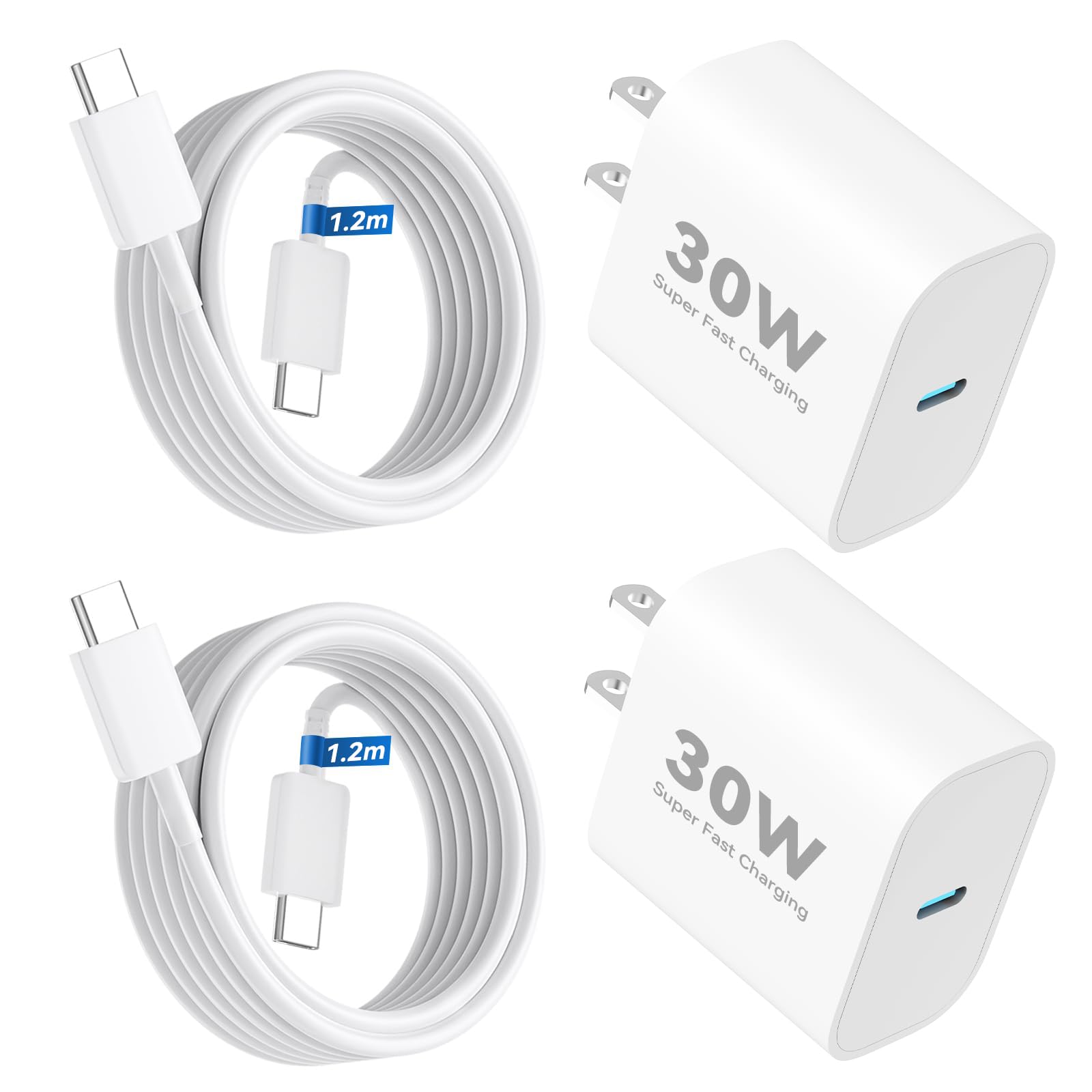 Photo 1 of [2-Pack] iPhone 30W Fast Charger Block USB C with Type C Cable, for Apple iPhone 17 Pro Max/17 Pro/17/16/16 Pro/16 Pro Max/Plus/15 Series – Super Fast Charging Power Adapte