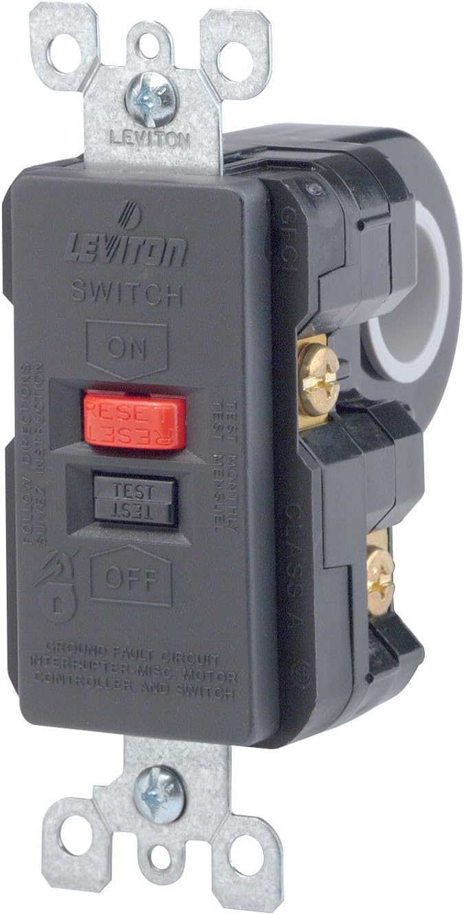 Ground Fault Circuit Interrupter Outlets Ebony Contact Rating ST GFCI 20 Amp Leviton 8895E