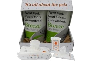 (2 Pack) Tidy Cat Breeze Pellets, 3.5 lbs with Aurora Pet Wipes