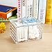 Ouyatong Clear Acrylic Cotton Pads Holder, Cotton Ball and Cotton Swabs Holder with lid for Bathroom and Bedroom,3 Storage Compartments (Small)