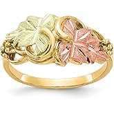 Auriga Fine Jewelry 10K Tri-Color Gold Flower Leaf Ring Size 7
