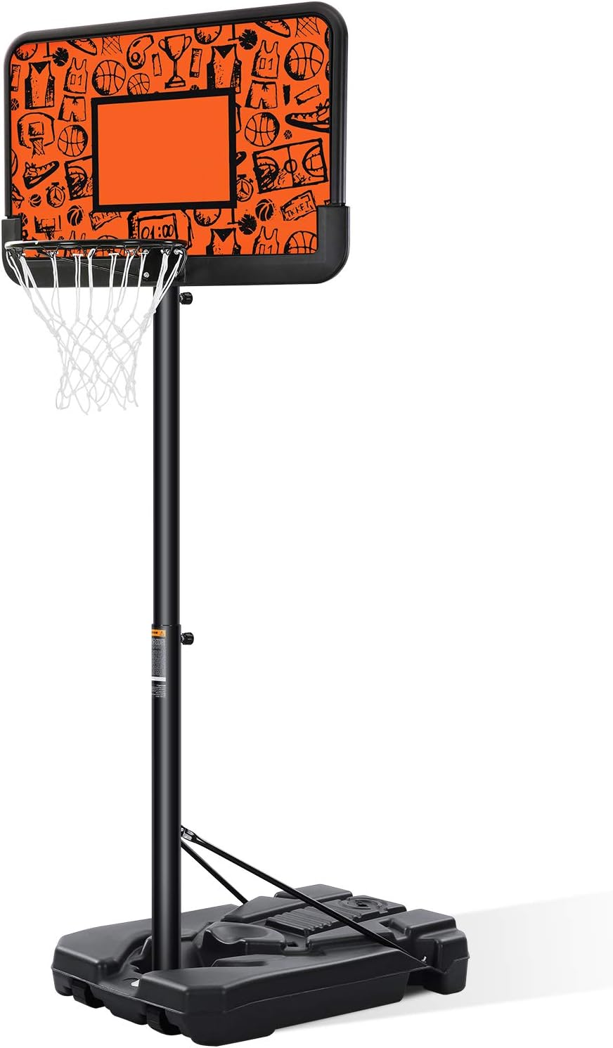 【Limited Promotion】 MaxKare Portable Basketball Hoop Basketball Goal Basketball System Height Adjustable 7ft 6in-10ft with 44 Inch Backboard & Wheels Basketball Court Equipment for Kids Adults