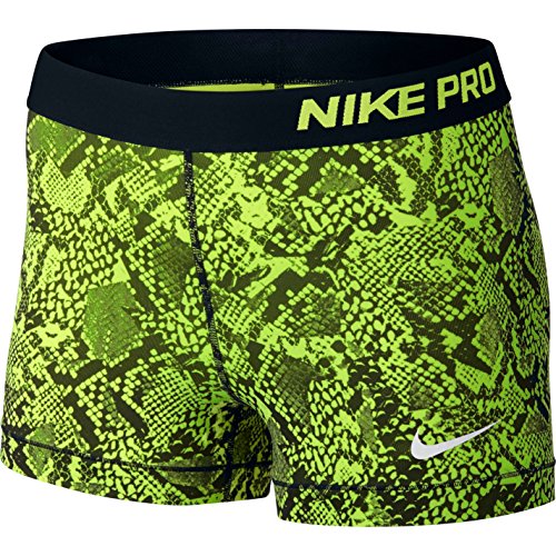 Nike Women's Pro Cool 3-Inch Training Shorts (Volt/Black/X-Small)