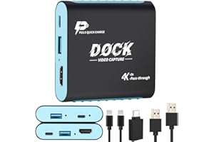 2-in-1 Switch Dock & Capture Card for Nintendo Switch 2/Switch/Steam Deck-1080P 60Hz, USB3.0, 4K HDMI Docking Station with US