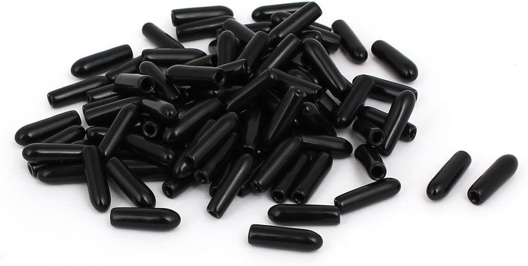 Aexit 1.8mm Inner Dia Rubber Hose End Cap Screw Thread Protector Cover Black 100pcs (d5d233b85ee7feb992997f6d2655a0aa)