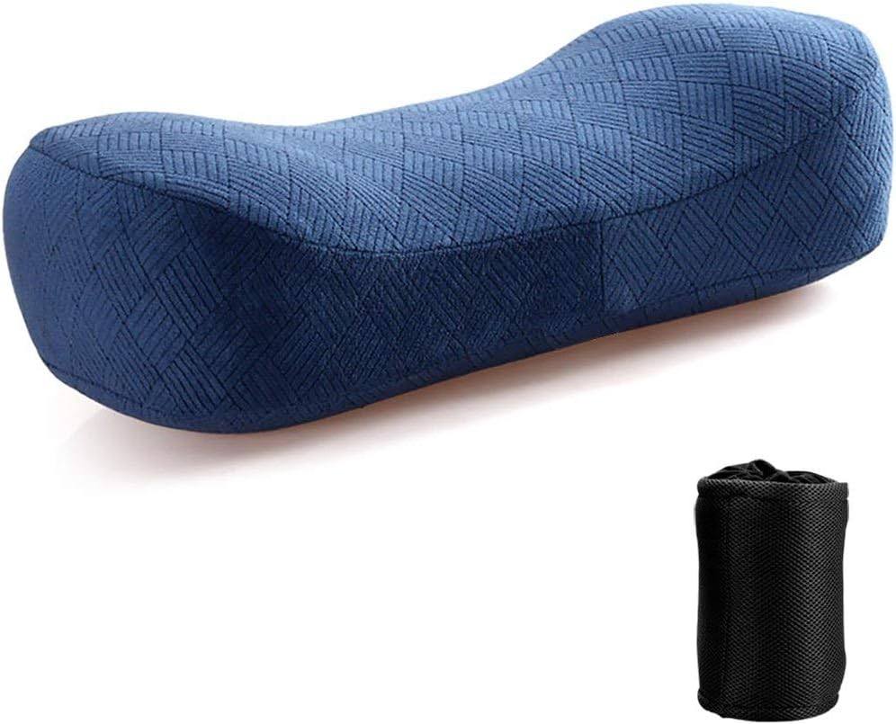 Memory Foam Camping Pillows for Sleeping - Travel Pillow, Packable/Compressible Camp Pillow with Washable Cover for Backpacking, Home Bed Pillow or Outdoor Pillow, Lumbar/Neck Support Cushion,Blue