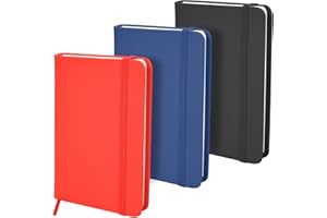 Small Pocket Notebook Set (3 Pack) – 3.7 x 5.7 in Hardcover Lined Journals, Mini Notebook with Elastic Closure, Portable Memo