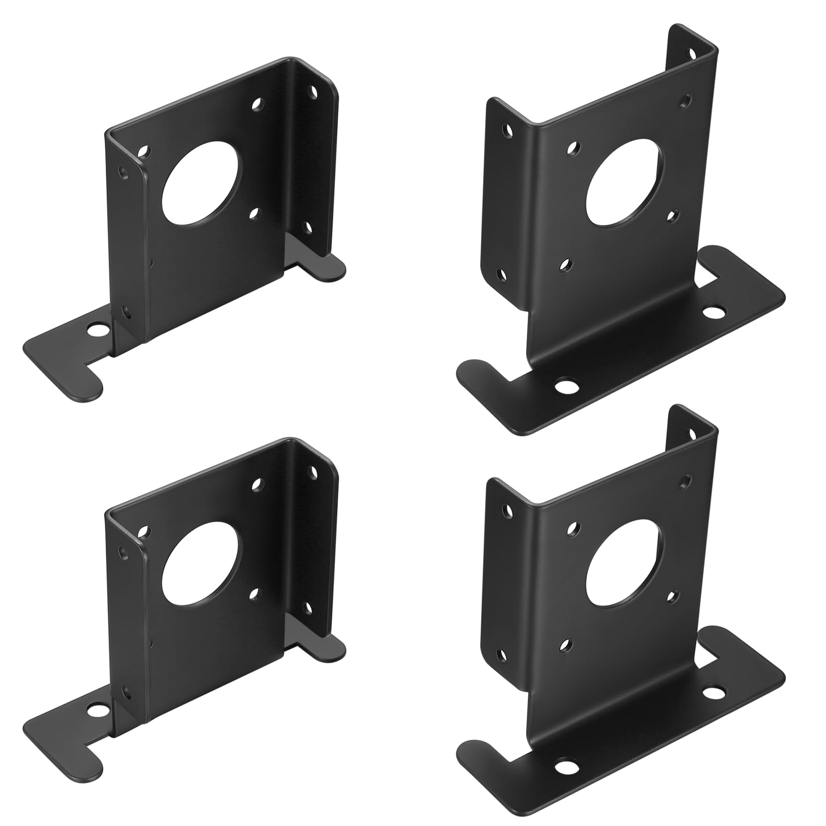 4 Pcs Fence Post Brackets, 4x4 Post Brackets, 4x4 Base Anchor, Adjustable Deck Anchor Base Bracket, Heavy Duty Wood Pergola Base Support Kit for Deck Mailbox Railing Bases