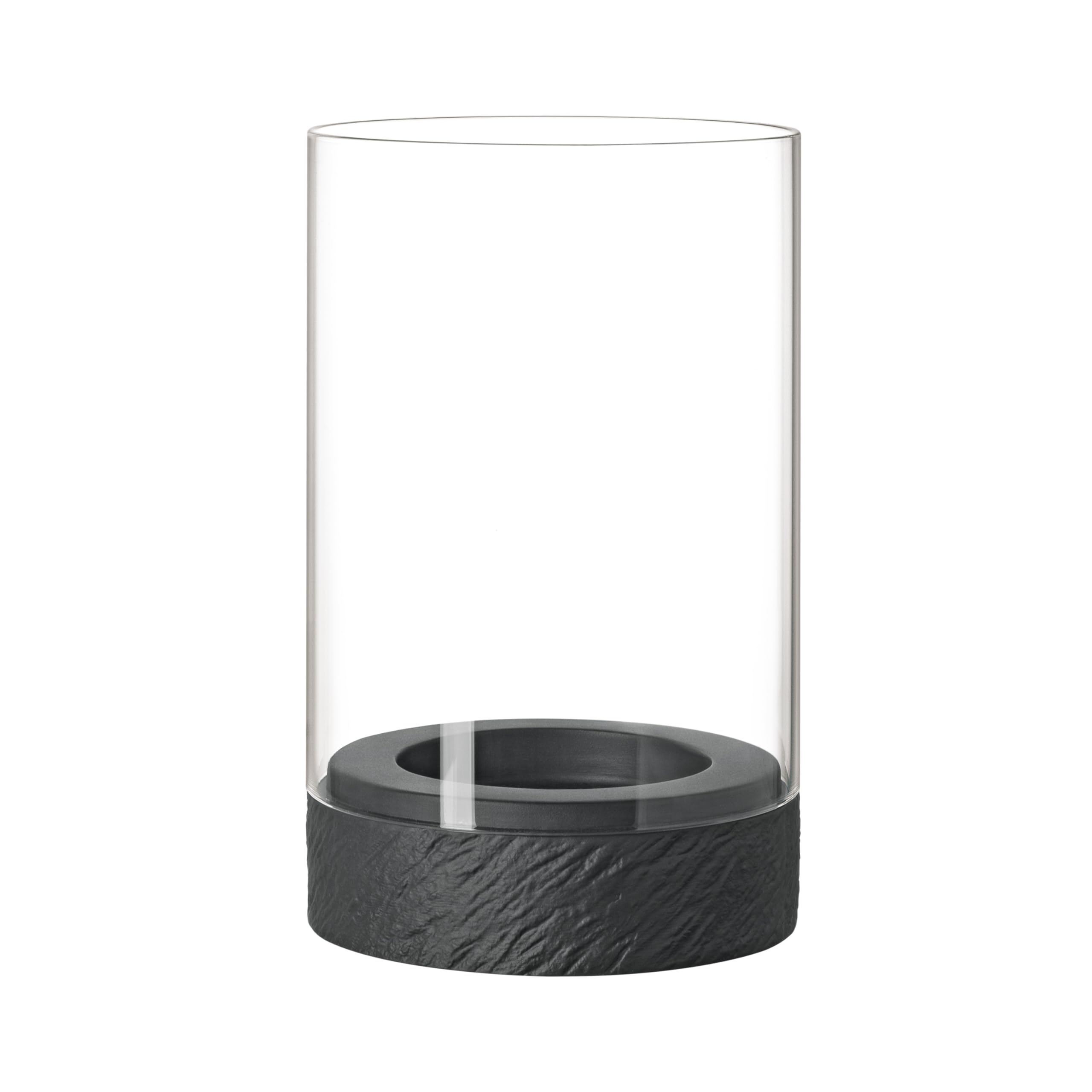 Villeroy & Boch - Manufacture Rock Home hurricane lamp size M, 12 x 12 x 19.5 cm, black
