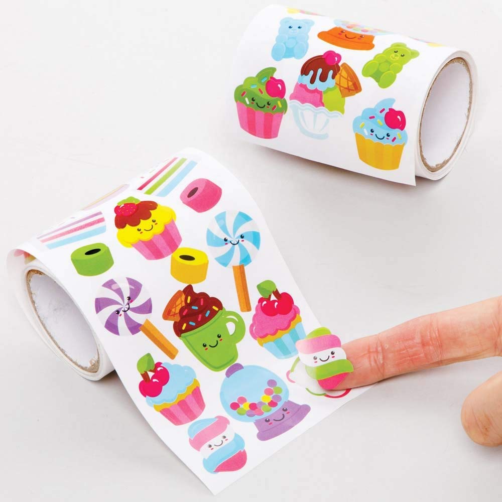 Baker Ross FE459 Sweet Stickers for Kids - Pack of 610, Craft Stickers for Children, Value Pack, Ideal for Arts and Crafts Projects, Childs Scrapbook Stickers and Reward Charts