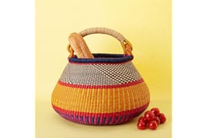 AFRICA IN A BASKET Blue Sunrise Pot Basket