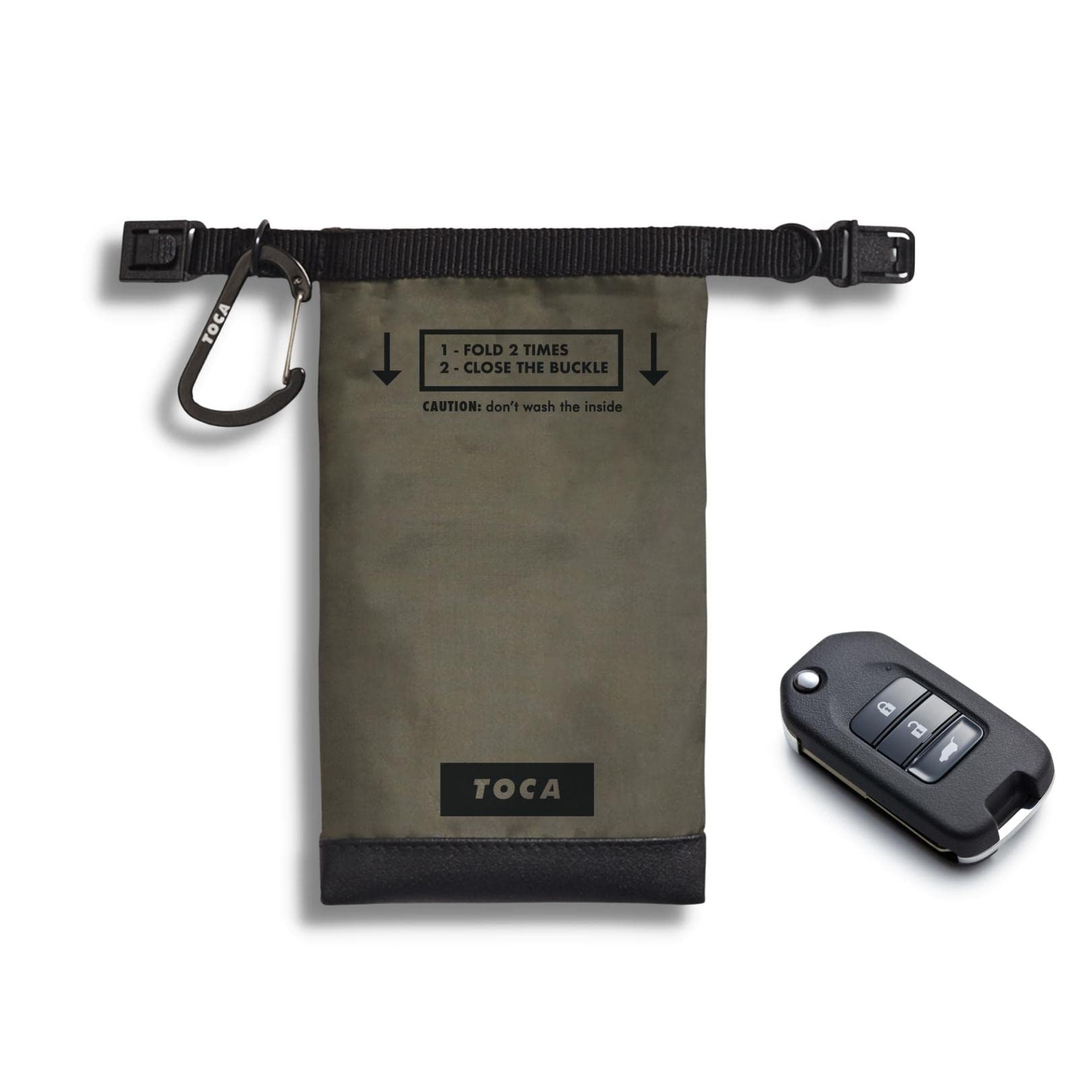 TOCA No Signal Sleeve - RFID Blocking Faraday Bag, Keyless Go & Smartphone/Laptop Protection, Data Privacy Shield, Water-resistant, Compact Green