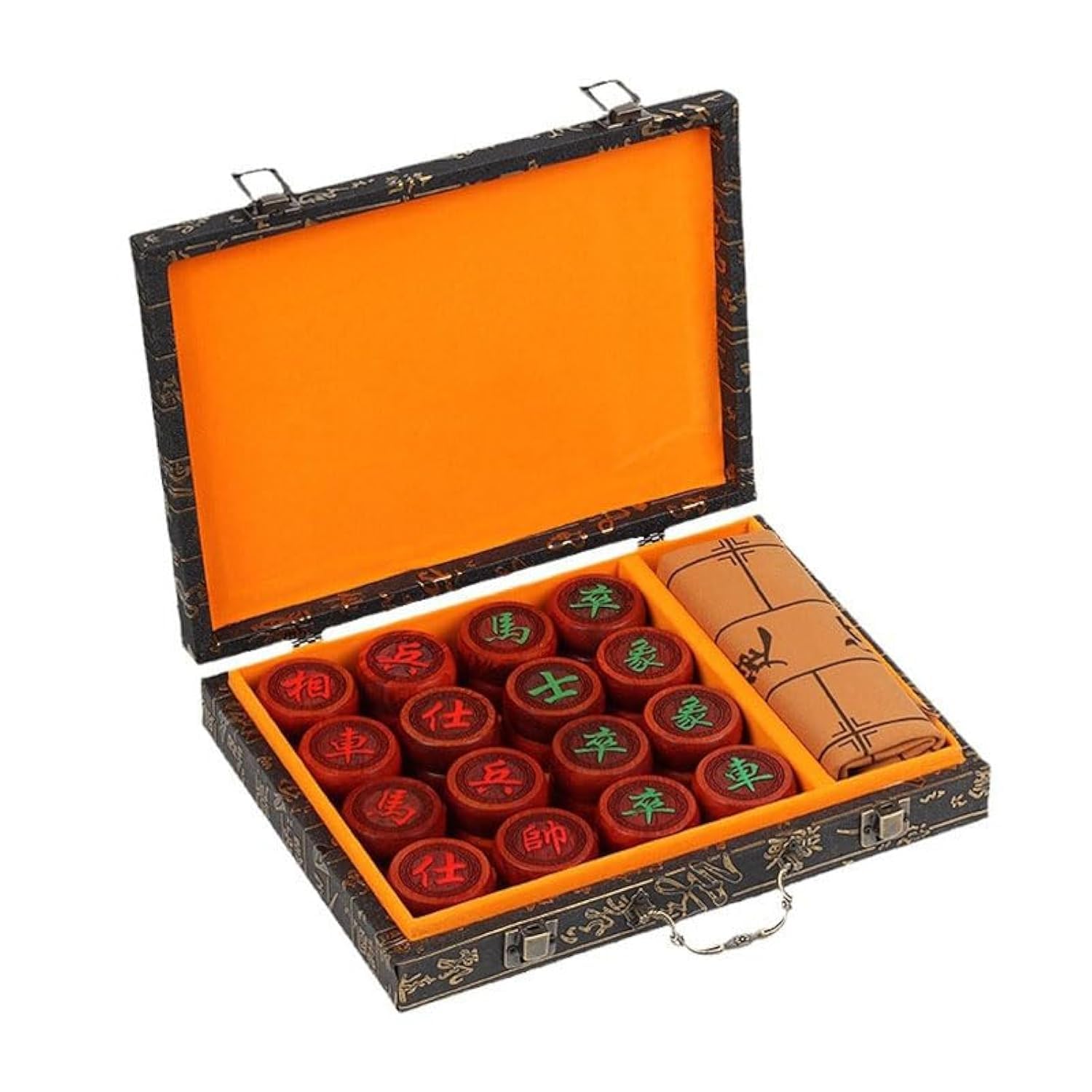 Photo 1 of QIFZNG Chinese Chess (Xiangqi) Redwood Chess Pieces Chines Traditional Xiangqi Classic Educational Strategy Board Games 2 Players Travel Game Set