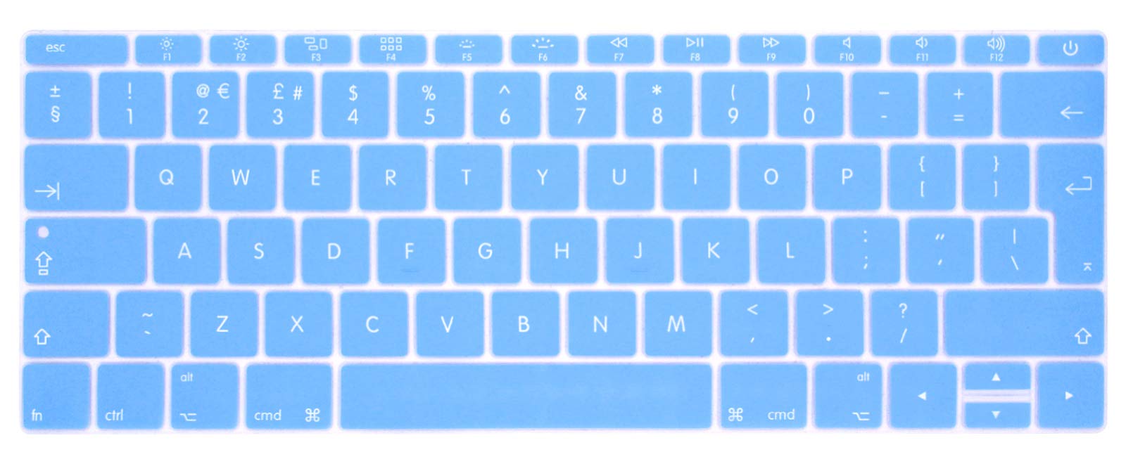 MMDW Silicone Keyboard Cover for MacBook Pro 13 Inch 2017 & 2016 Release A1708 No Touch Bar & for MacBook 12 Inch A1534 Protective Skin (EU Layout),Blue